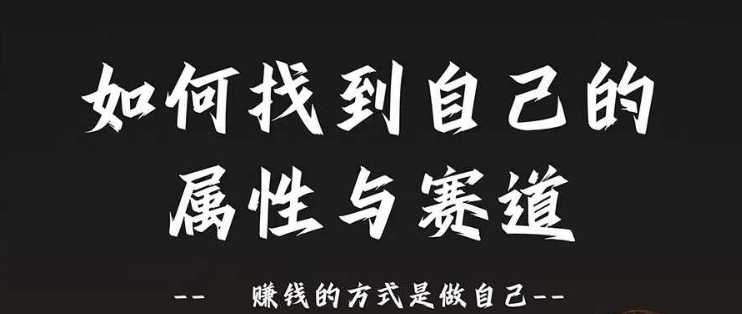 赛道和属性2.0：如何找到自己的属性与赛道，赚钱的方式是做自己-彼飞网创