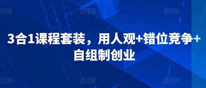 3合1课程套装，​用人观+错位竞争+自组制创业-彼飞网创