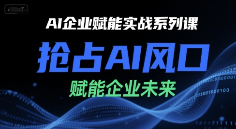 AI企业赋能实战系列课，抢占AI风口，赋能企业未来-彼飞网创