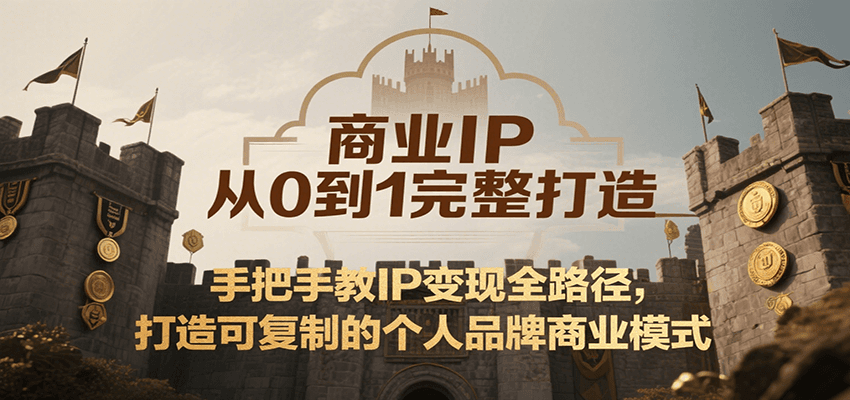 商业IP从0到1完整打造，手把手教IP变现全路径，打造可复制的个人品牌商业模式-彼飞网创