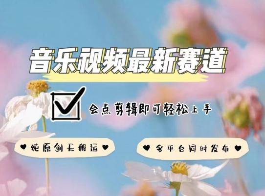 音乐视频赛道最新玩法，纯原创不违规，可所有平台同时发布，会点剪辑即可轻松拿捏【揭秘】-彼飞网创