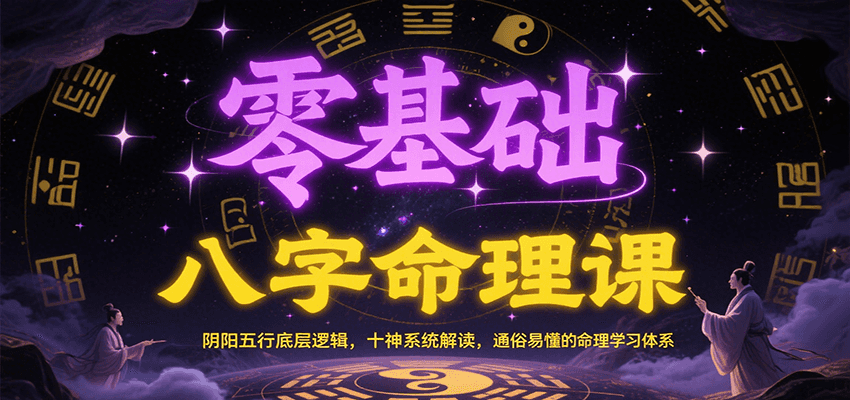 零基础八字命理课：阴阳五行底层逻辑，十神系统解读，通俗易懂的命理学习体系-彼飞网创