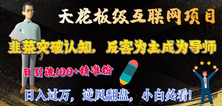 天花板级互联网项目，韭菜突破认知，反客为主成为导师，日引流100+精准粉-彼飞网创