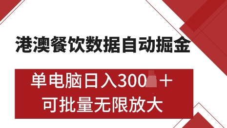 港澳数据全自动掘金，单电脑日入5张，可矩阵批量无限操作【仅揭秘】-彼飞网创
