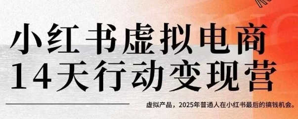 小红书虚拟电商14天变现训练营，虚拟产品，2025年普通人在小红书最后的搞钱机会-彼飞网创