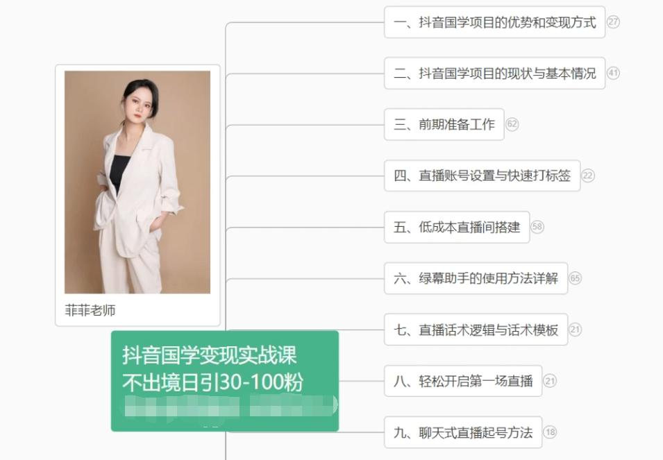 抖音国学变现项目：不出境日引30-100粉实战课程-彼飞网创