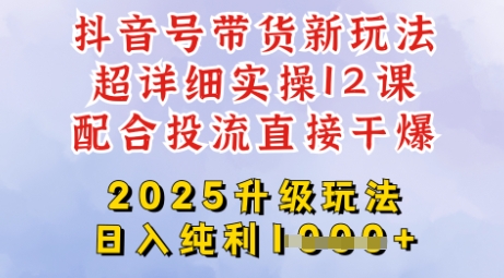 2025全新升级抖音带货玩法，一天纯利四位数，从剪辑到选品再到发布投流，超详细玩法揭秘-彼飞网创