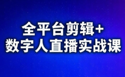 视频号、快手、抖音全平台剪辑+数字人直播实战课(更新7月)​-彼飞网创