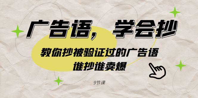 广告语，学会抄！教你抄被验证过的广告语，谁抄谁卖爆(9节课)-彼飞网创