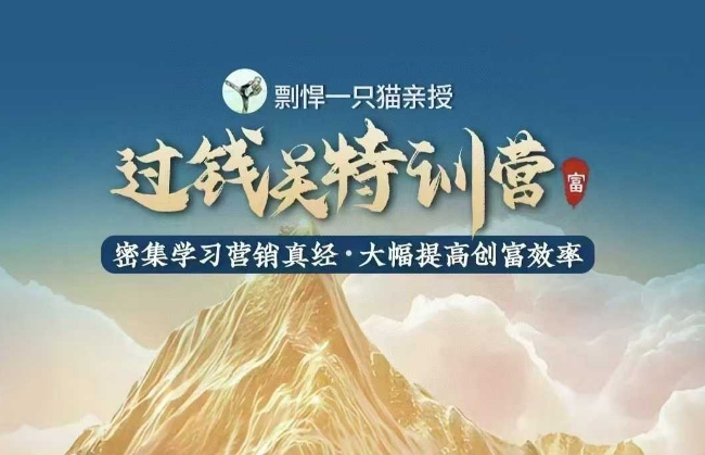 剽悍一只猫-过钱关特训营，学习营销真经 大幅度提高创富效率-彼飞网创