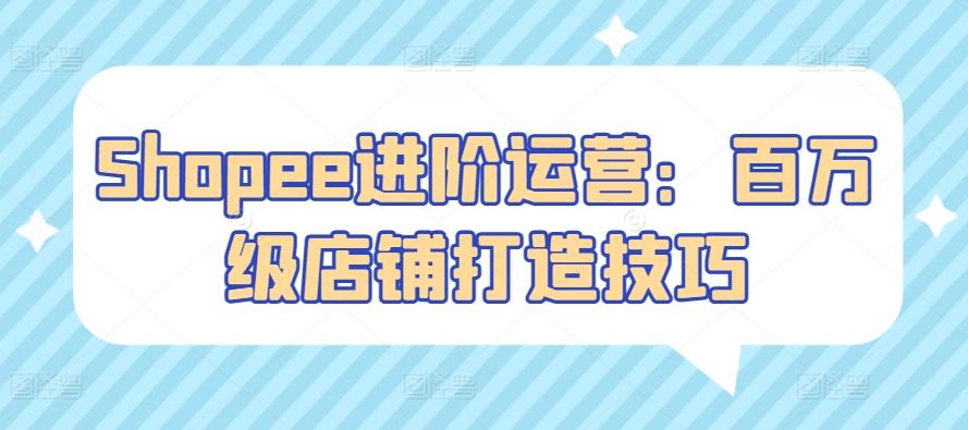 Shopee进阶运营：百万级店铺打造技巧-彼飞网创