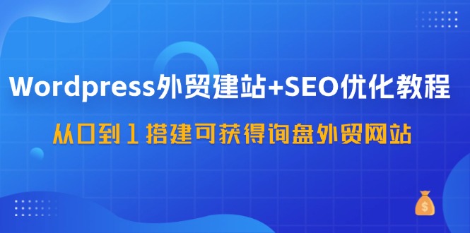 WordPress外贸建站+SEO优化教程，从0到1搭建可获得询盘外贸网站(57节课)-彼飞网创