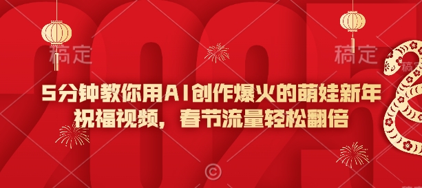 5分钟教你用AI创作爆火的萌娃新年祝福视频，春节流量轻松翻倍-彼飞网创