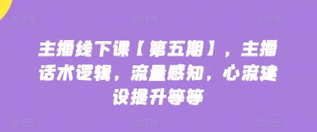 主播线下课【第五期】，主播话术逻辑，流量感知，心流建设提升等等-彼飞网创