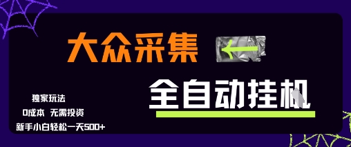 大众采集全自动玩法，新手小白轻松一天5张+，操作简单零成本【揭秘】-彼飞网创