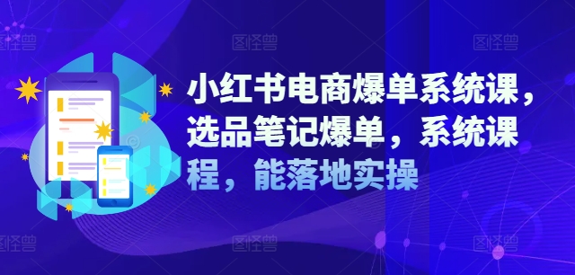 小红书电商爆单系统课，选品笔记爆单，系统课程，能落地实操-彼飞网创