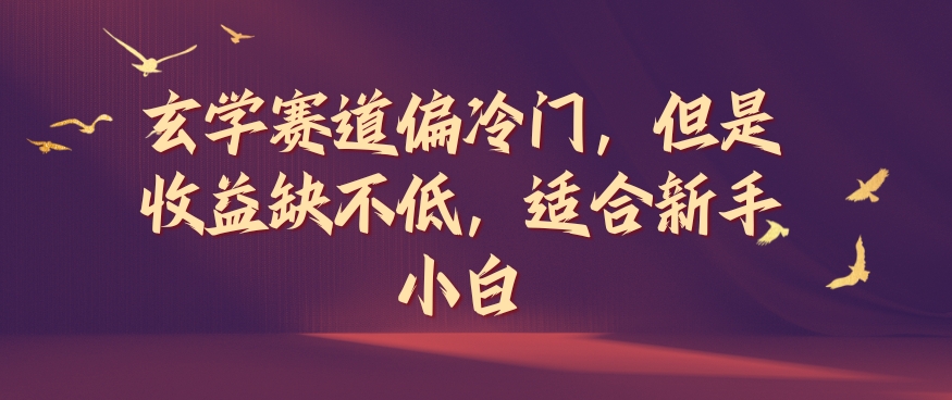 玄学赛道偏冷门，但是收益缺不低，适合新手小白【揭秘】-彼飞网创