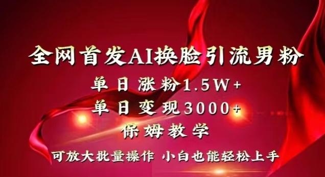 全网首发Ai换脸引流男粉，单日涨粉1.5w+，单日变现3000+，小白也能轻松上手拿结果【揭秘】-彼飞网创
