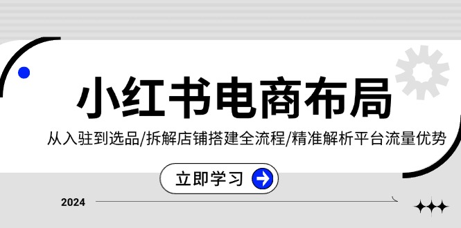 小红书电商布局：从入驻到选品/拆解店铺搭建全流程/精准解析平台流量优势-彼飞网创