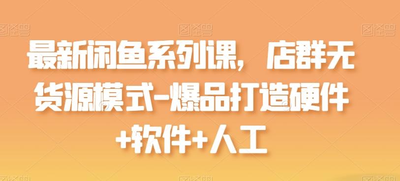 最新闲鱼系列课，店群无货源模式-爆品打造硬件+软件+人工-彼飞网创