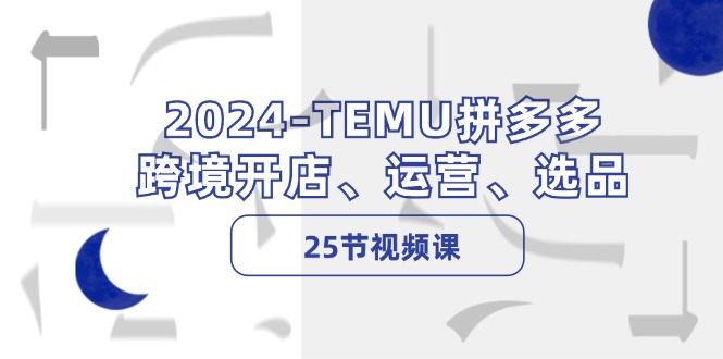 2024-TEMU拼多多·跨境开店、运营、选品(25节视频课-彼飞网创