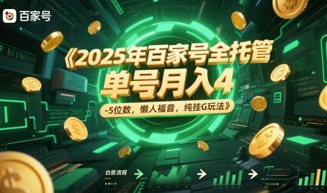 2025年百家号全托管，单号月入4-5位数，懒人福音，纯挂G玩法【揭秘】-彼飞网创