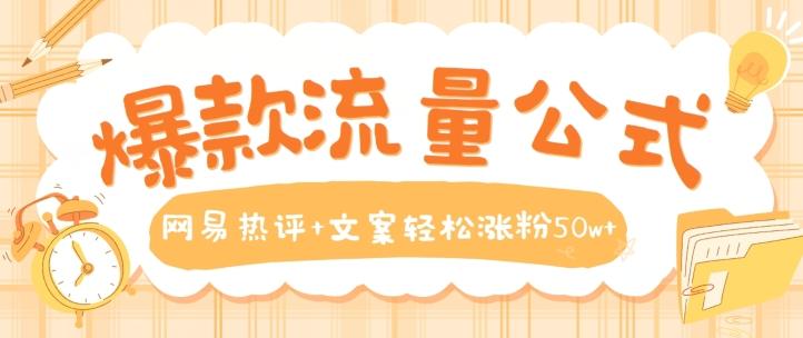 爆款流量公式，网易热评+文案轻松涨粉50w+【揭秘】-彼飞网创