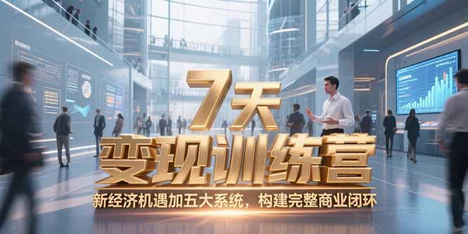 7天咨询师变现训练营，新经济机遇加五大系统，构建完整商业闭环-彼飞网创