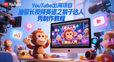 YouTube出海项目，油管长视频赛道之猴子达人秀制作教程-彼飞网创