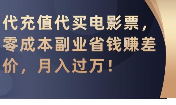 代充值代买电影票，零成本副业省钱赚差价，月入过万【揭秘】-彼飞网创