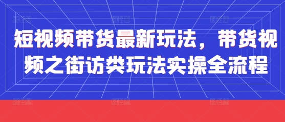 短视频带货最新玩法，带货视频之街访类玩法实操全流程-彼飞网创