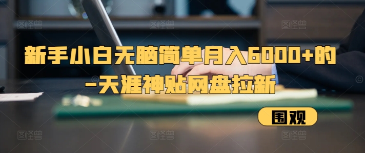 新手小白无脑简单月入6000+的-天涯神贴网盘拉新【揭秘】-彼飞网创