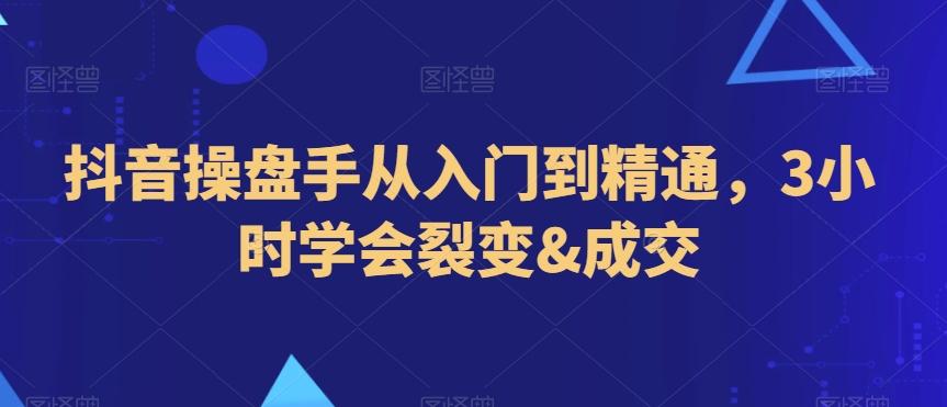 抖音操盘手从入门到精通，3小时学会裂变&成交-彼飞网创