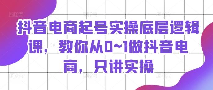 抖音电商起号实操底层逻辑课，教你从0~1做抖音电商，只讲实操-彼飞网创