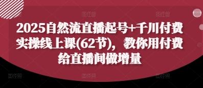 2025自然流直播起号+千川付费实操线上课(62节)，教你用付费给直播间做增量-彼飞网创
