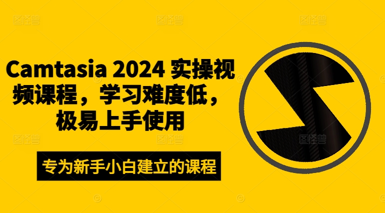 Camtasia 2024 实操视频课程，学习难度低，极易上手使用-彼飞网创