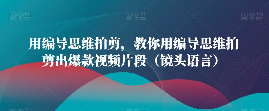 用编导思维拍剪，教你用编导思维拍剪出爆款视频片段(镜头语言)-彼飞网创