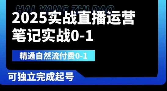 2025实战直播运营0-1，精通自然流付费0-1，可独立完成起号-彼飞网创