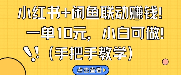 小红书+闲鱼联动挣钱，一单10元，小白可做-彼飞网创