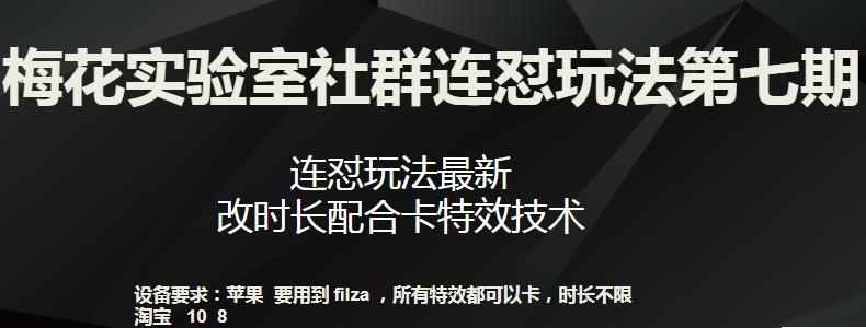 梅花实验室社群连怼玩法第七期，连怼玩法最新，改时长配合卡特效技术-彼飞网创