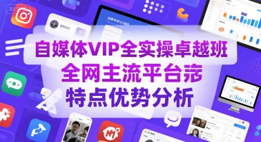 自媒体VIP全实操卓越班，全网主流平台特点优势分析-彼飞网创