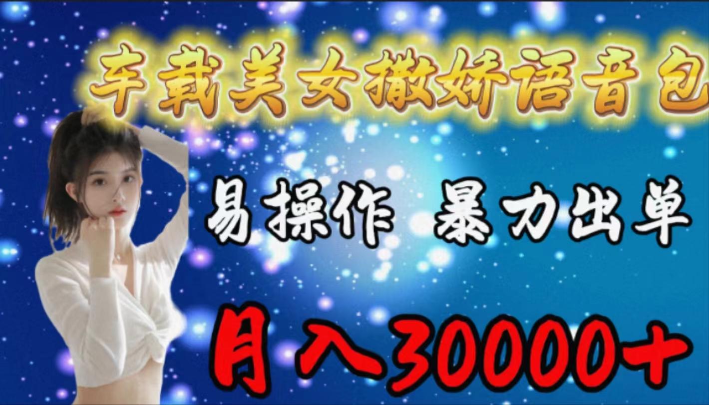 (9710期)车载女生撒娇语音包，易操作，暴力出单，月入30000+-彼飞网创
