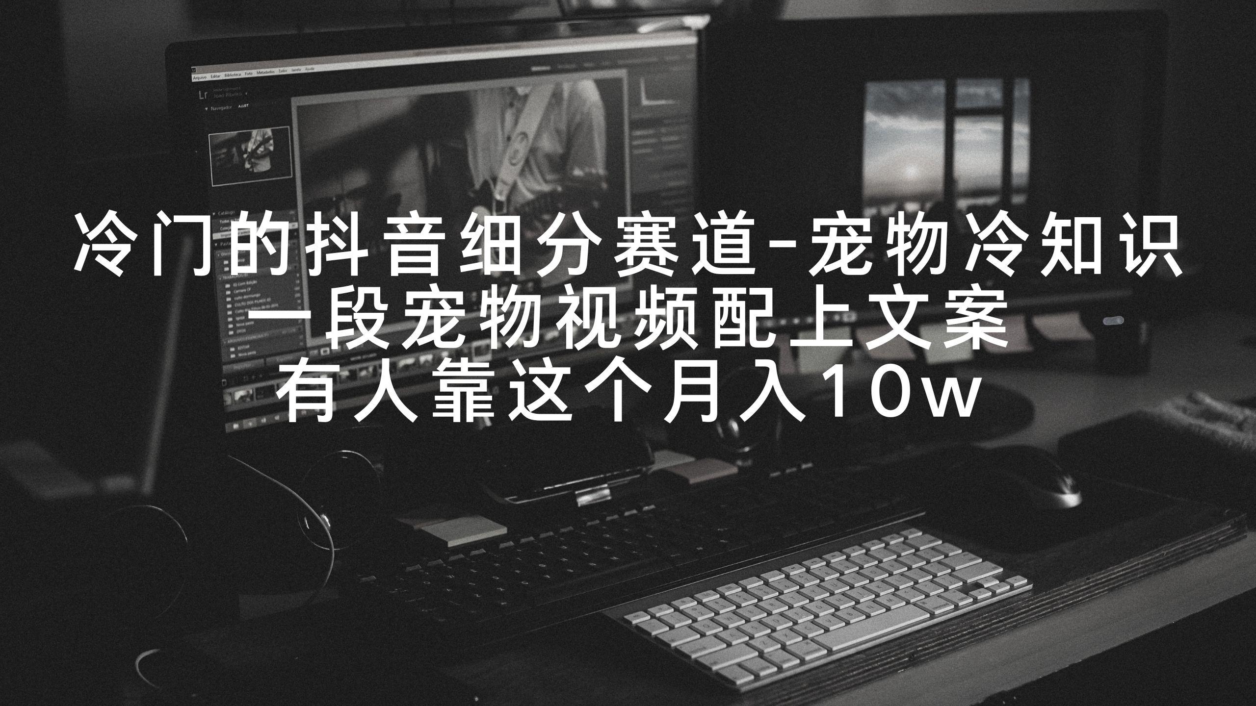 冷门的抖音细分赛道-宠物冷知识，一段宠物视频配上文案，有人靠这个月入10w-彼飞网创