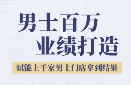 2025男士美业百万业绩打造，赋能上千家男士门店拿到结果-彼飞网创