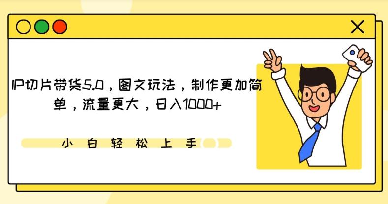 IP切片带货5.0，图文玩法，制作更加简单，流量更大，日入1000+【揭秘】-彼飞网创