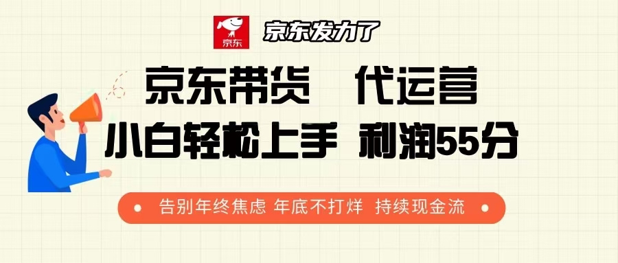 京东带货 代运营 利润55分 告别年终焦虑 年底不打烊 持续现金流-彼飞网创
