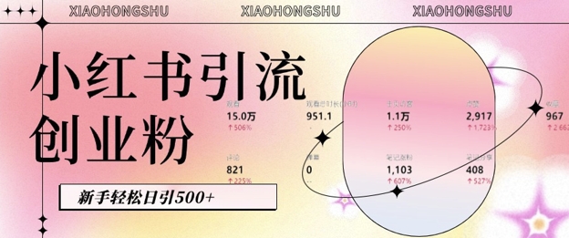 小红书私域引流无脑操作法：AI生成内容，粉丝自动转化，新手轻松日引500+创业粉-彼飞网创