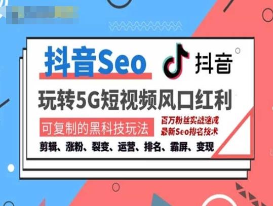 抖音SEO引流培训课程-抓住抖音风口，实现搜索排名，获取精准流量，快速成交变现-彼飞网创