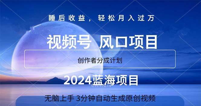 2024蓝海项目，3分钟自动生成视频，月入过万-彼飞网创