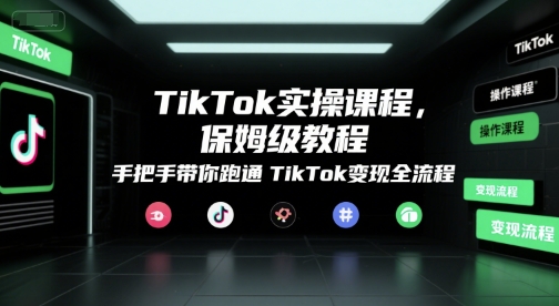 TikTok实操课程，保姆级教程，手把手带你跑通TikTok变现全流程-彼飞网创